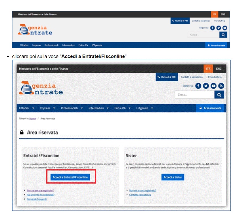 Utilizzare l'agenzia delle entrate per invio e ...